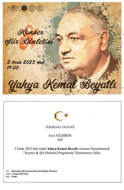 Yahya Kemal Beyatlı Anısına Konser ve Şiir Dinletisi